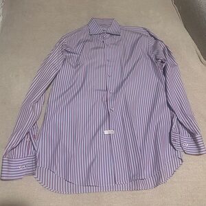 Robert Talbot Estate Collection Dress Shirt. Blue and Red Striped.
